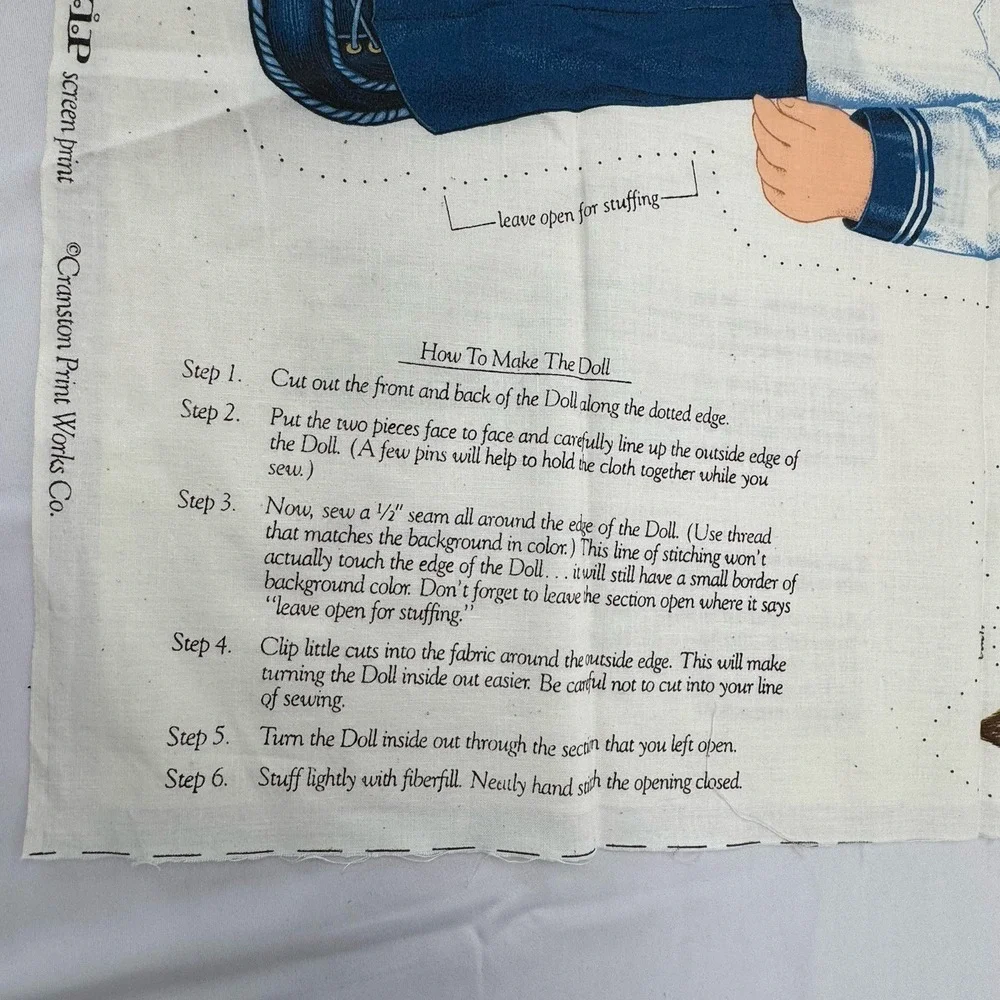 VTG 90s‎ Cranston Jonathan & Buster Dog Fabric Panel Cut&Sew Stuffed Doll Pillow